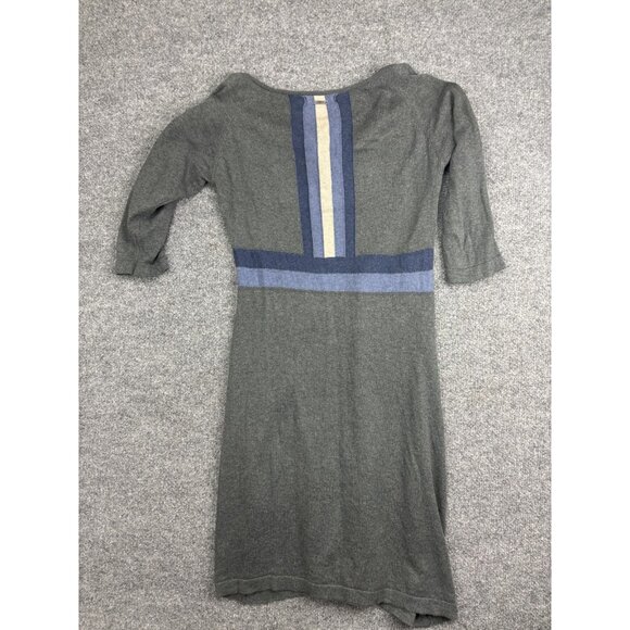 Prana Sweater Dress Womens Small Gray Colorblock Scoop Neck 3/4 Sleeve Knit - Picture 8 of 8
